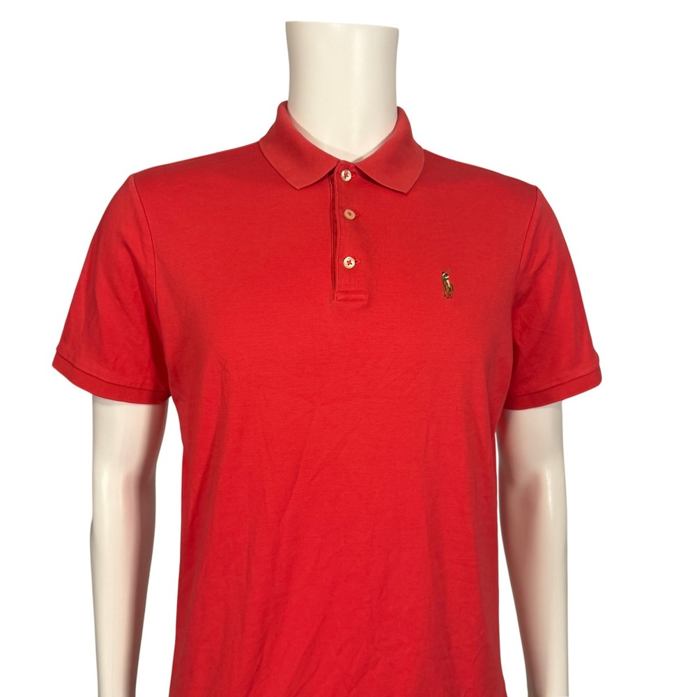 Polo Ralph Lauren Mens Classic Fit Red/Orange Short Sleeve Polo Shirt Size M